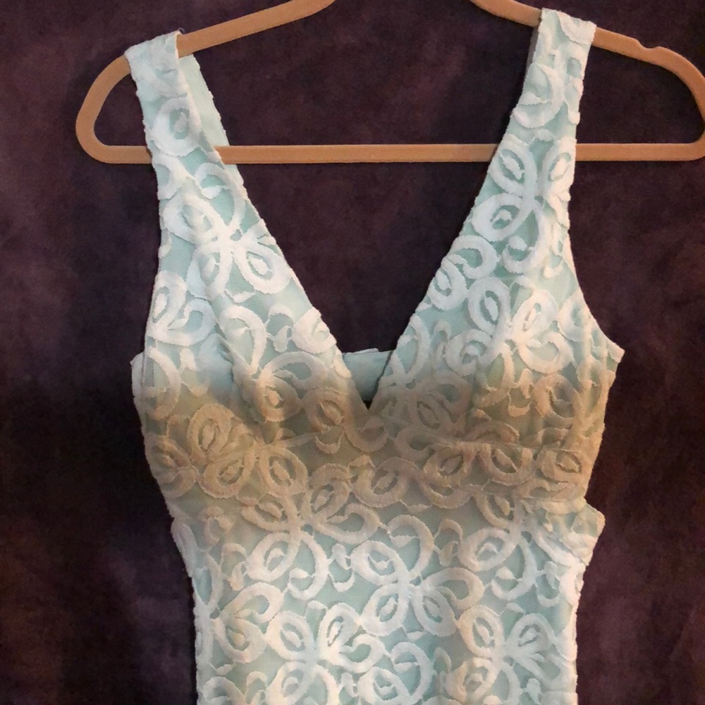 Tea length lace dress